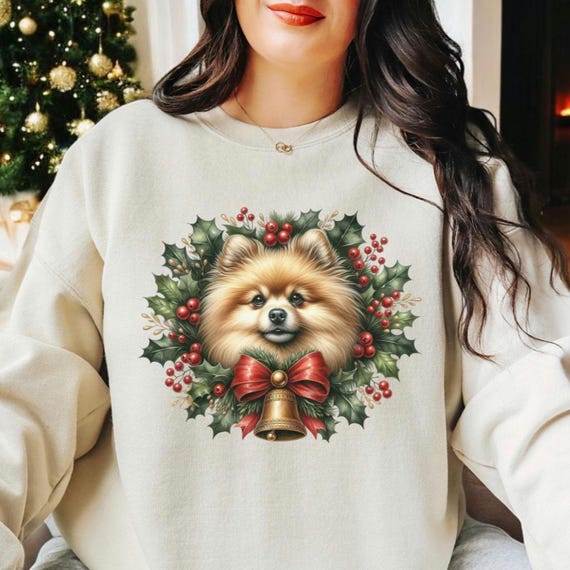 Moletom de Natal para Lulu da Pomerânia, ajuste unissex, camiseta
