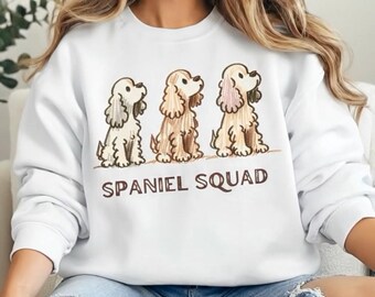 Cocker Spaniel Squad Sweatshirt, Unisex, Spaniel Dog Mama Shirt Women, Present for Spaniel Dog owner, Cocker Spaniel Mama Christmas Sweater