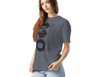 Artistic Graphic T-Shirt | Unisex Heavyweight Garment Dyed Tee | Streetwear Grunge Aesthetic | Emotional Quote Shirt | 100% Ring-Spun Cotton