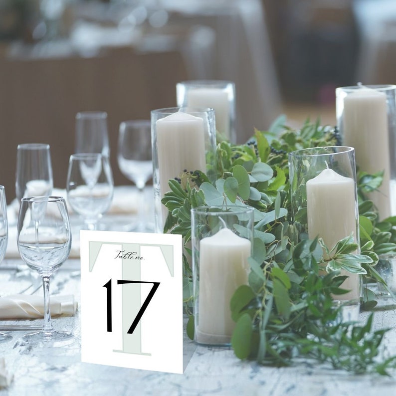 Instant Download - Wedding / Party Table Number / Green Calligraphy ...