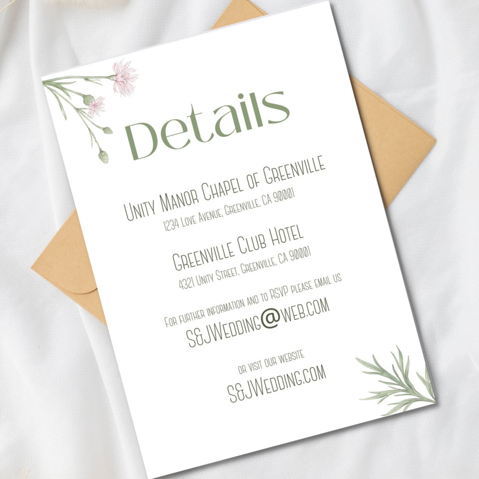 Instant Download Wedding / Party Invitation / Flower / Garden