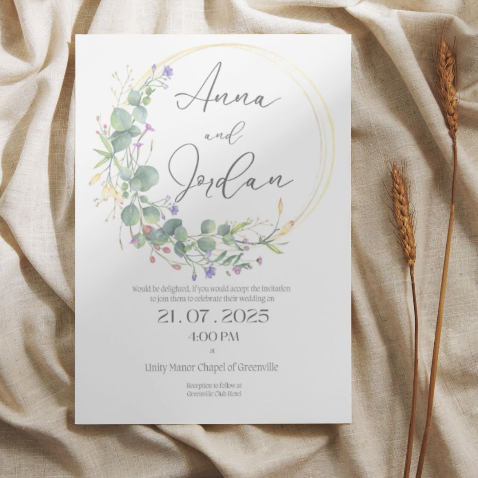 Instant Download Wedding / Party Invitation / Flower / Garden