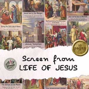 Vintage Life of Jesus Art Prints: Bible Verse Scripture (Digital Download)