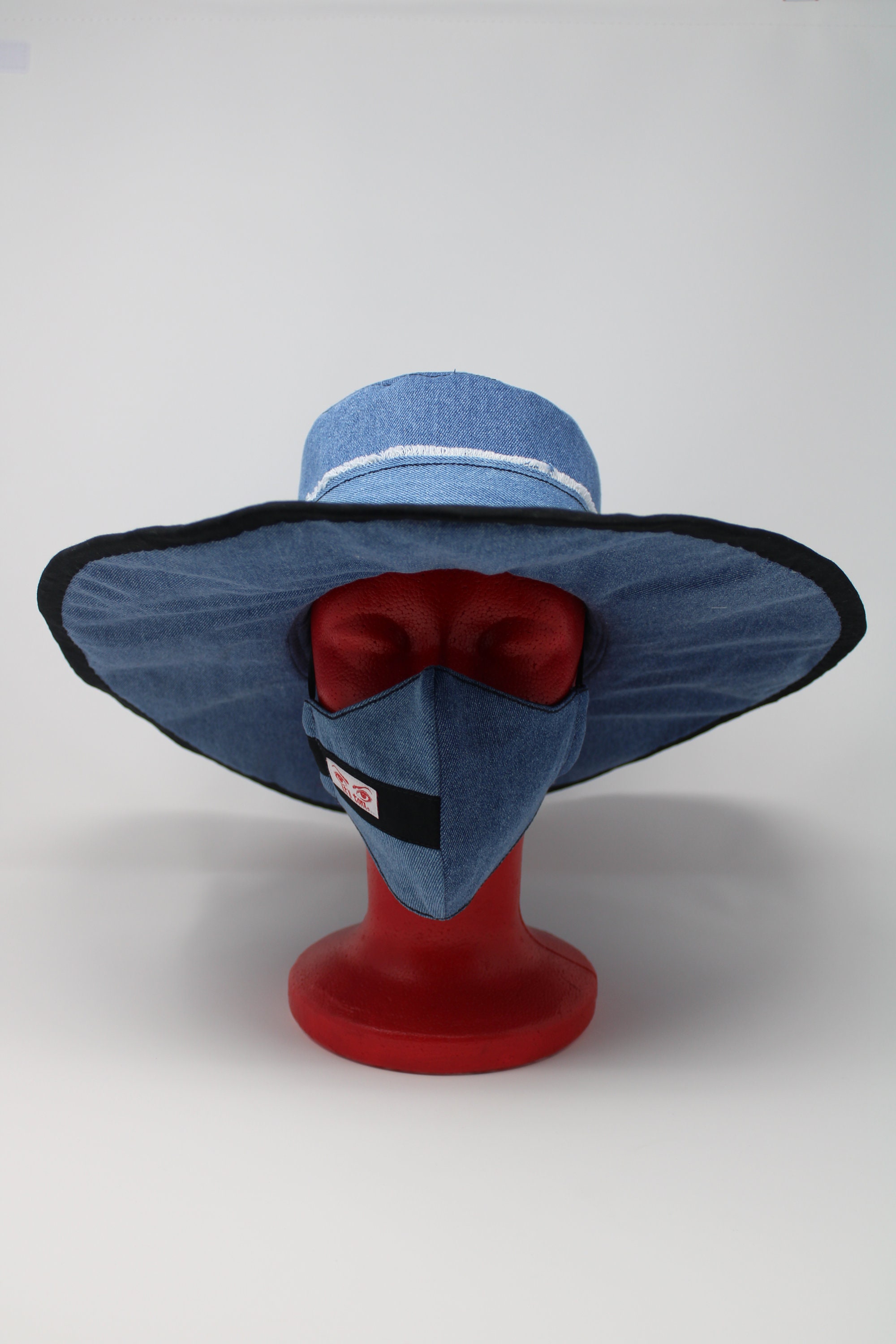 Denim Cowboy Hat, Saddle Bag Purse, and Mask Set (female) - Etsy display picture 2