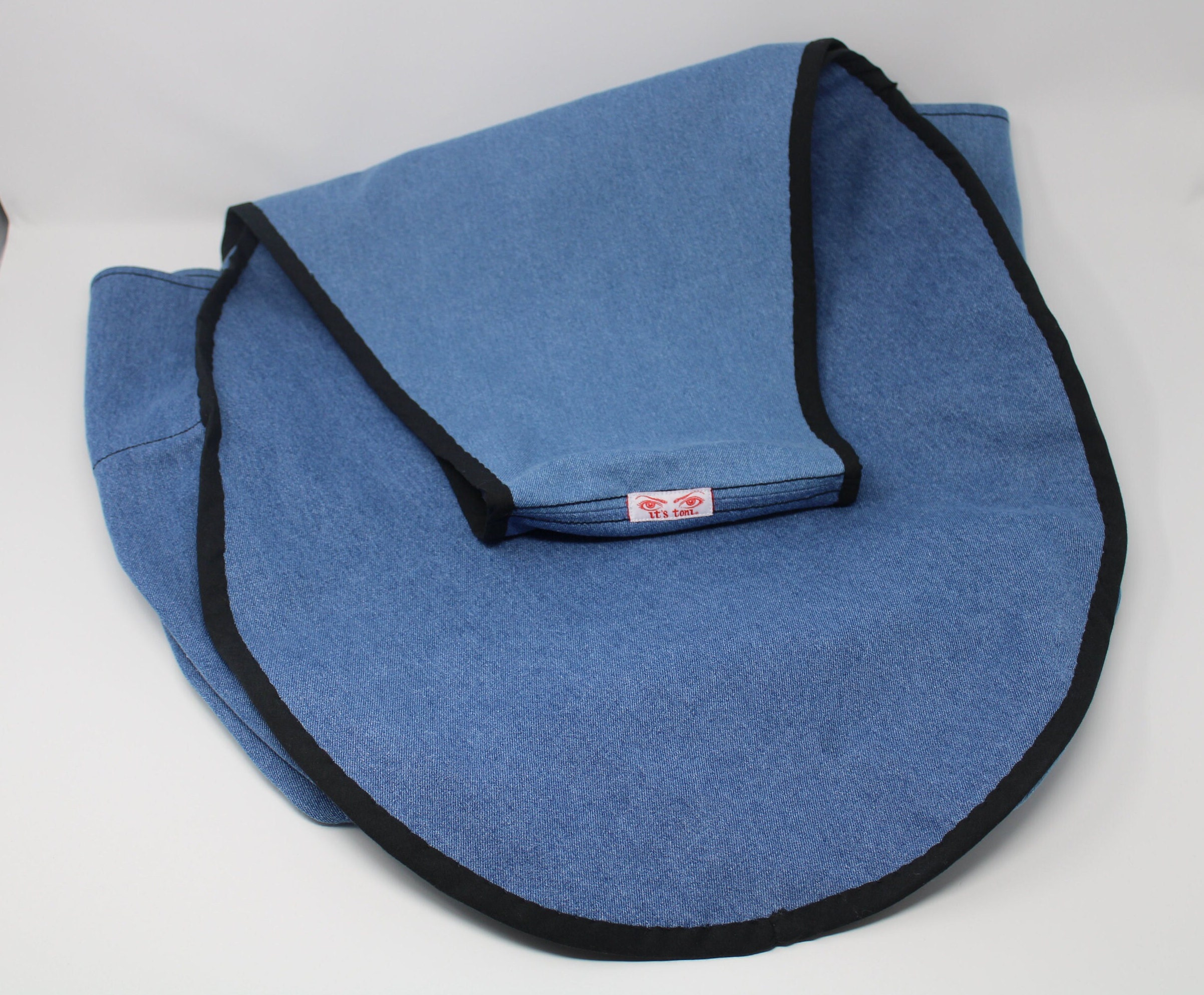 Re-purposed denim cowboy hat and handbag set Reworked Distressed Denim Cowboy Hat Necktie Bag Set Country  main image 4