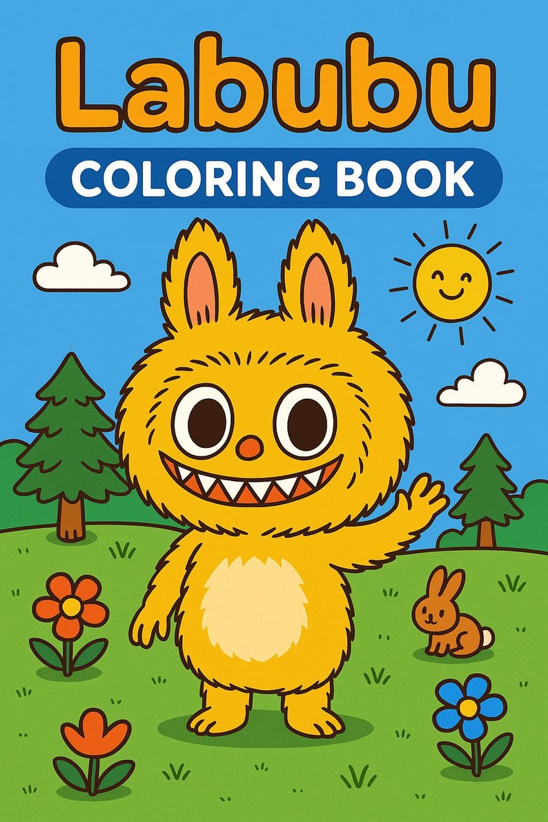 Labub Color Labubu Ocean Adventure Coloring Page | Printable Kids Activity (instant ...