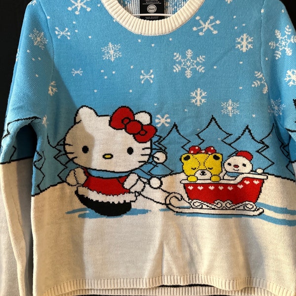 Sanrio Hello Kitty Christmas Holiday Xmas Nostalgia Sweater Womens SMALL