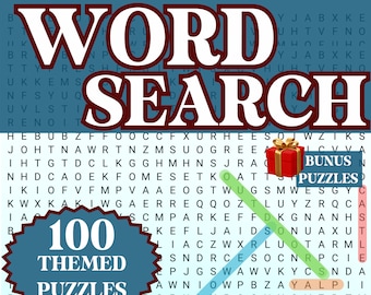 100 thematische Wortsuchrätsel + Bonus | 100 druckbare Seiten für Kinder und Erwachsene | Enthaltene Lösungen | Druckbare Seiten | Sofort Download