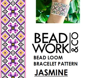 Bead loom Pattern - JASMINE Design - Loom Bracelet - PDF Instant Download