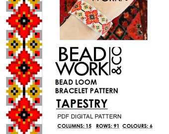 Bead loom Pattern - TAPESTRY Design - Loom Bracelet - PDF Instant Download