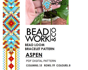 Bead loom Pattern - ASPEN- Design - Loom Bracelet - PDF Instant Download