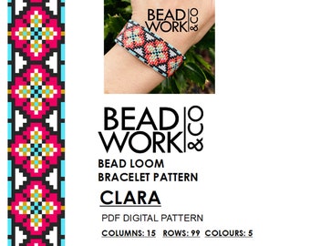 Bead loom Pattern - CLARA Design - Loom Bracelet - PDF Instant Download