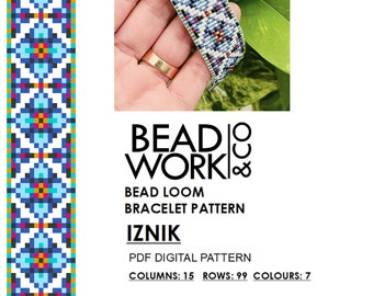 Bead loom Pattern - IZNIK Design - Loom Bracelet - PDF Instant Download