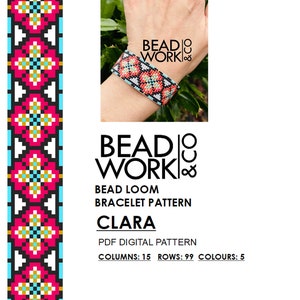 Bead loom Pattern - CLARA Design - Loom Bracelet - PDF Instant Download