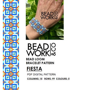 Bead loom Pattern - FIESTA Design - Loom Bracelet - PDF Instant Download