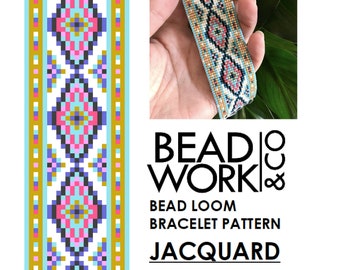 Bead loom Pattern - JACQUARD Design - Loom Bracelet - PDF Instant Download