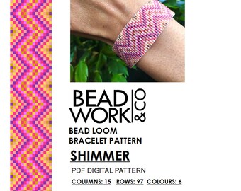 Bead loom Pattern - SHIMMER Design - Loom Bracelet - PDF Instant Download