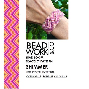 Bead loom Pattern - SHIMMER Design - Loom Bracelet - PDF Instant Download