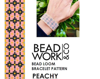 Bead loom Pattern - PEACHY Design - Loom Bracelet - PDF Instant Download