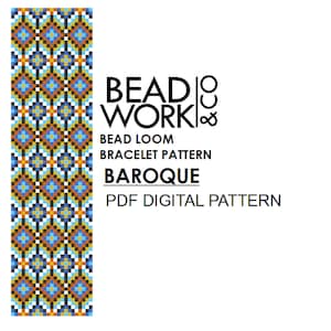 Bead loom Pattern - BAROQUE Design - Loom Bracelet - PDF Instant Download