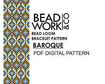 Bead loom Pattern - BAROQUE Design - Loom Bracelet - PDF Instant Download