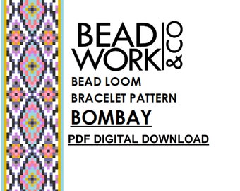 Bead loom Pattern - BOMBAY Design - Loom Bracelet - PDF Instant Download