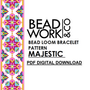 Bead loom Pattern - MAJESTIC Design - Loom Bracelet - PDF Instant Download