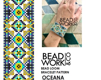 Bead loom Pattern - OCEANA Design - Loom Bracelet - PDF Instant Download