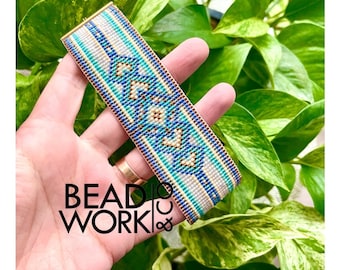 Sumatra Beadloom Bracelet with sliding bead closure / Miyuki Delica Beaded Bracelet 11/0