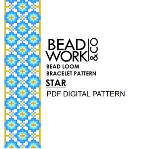 Bead loom Pattern - STAR Design - Loom Bracelet - PDF Instant Download
