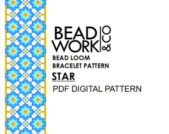 Bead loom Pattern - STAR Design - Loom Bracelet - PDF Instant Download