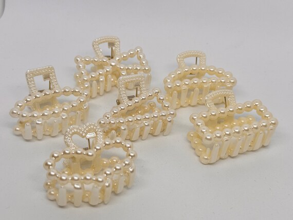Faux Pearl Hair Claws Medium Size- Set of 6 - Etsy display picture 3