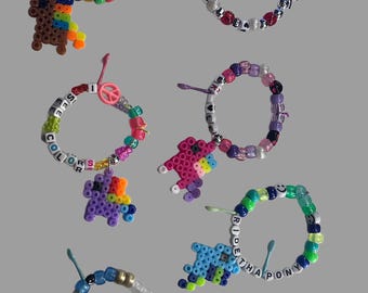 My Little RAVE Pony Kandi Bracelet - kandi perler, perler bracelet, rave accessories