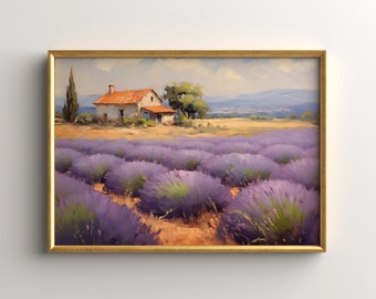 Landscape Painting Vintage Meadow Print Country Wall Decor Vintage Landscape River Print Antique Scenery Prints Wall Hanging