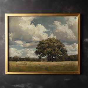 Vintage Art Painting Vintage Nature Landscape Wall Art Gift Idea Cafe Wall Decor Holiday Gift Idea Wall Hanging
