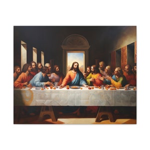 The Last Supper Canvas Painting Wall Art Jesus Christ Last Supper Depiction Wall Decor Gift Idea
