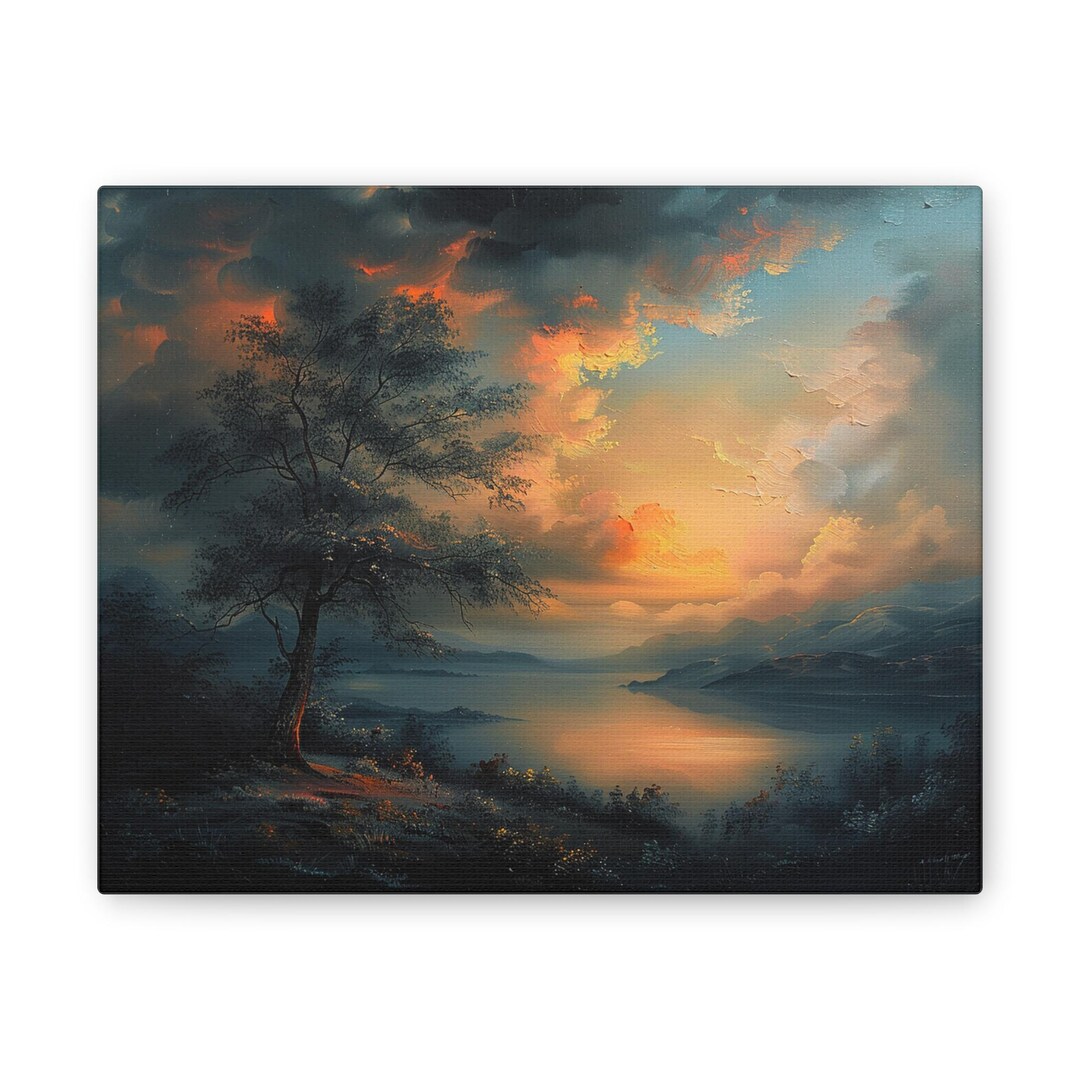 Mountain Sunset Canvas Print: Cloudy Landscape Wall Art - Etsy