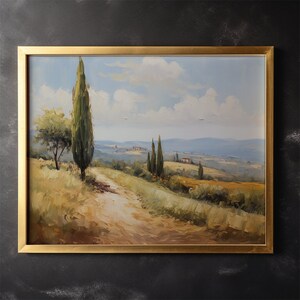 Rural Country Side Landscape Painting Vintage Canva Oil Painting Wall Art Nature Landscape Country Side Gift Idea