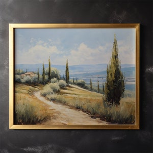 Rural Country Side Landscape Painting Vintage Canva Oil Painting Wall Art Nature Landscape Country Side Gift Idea