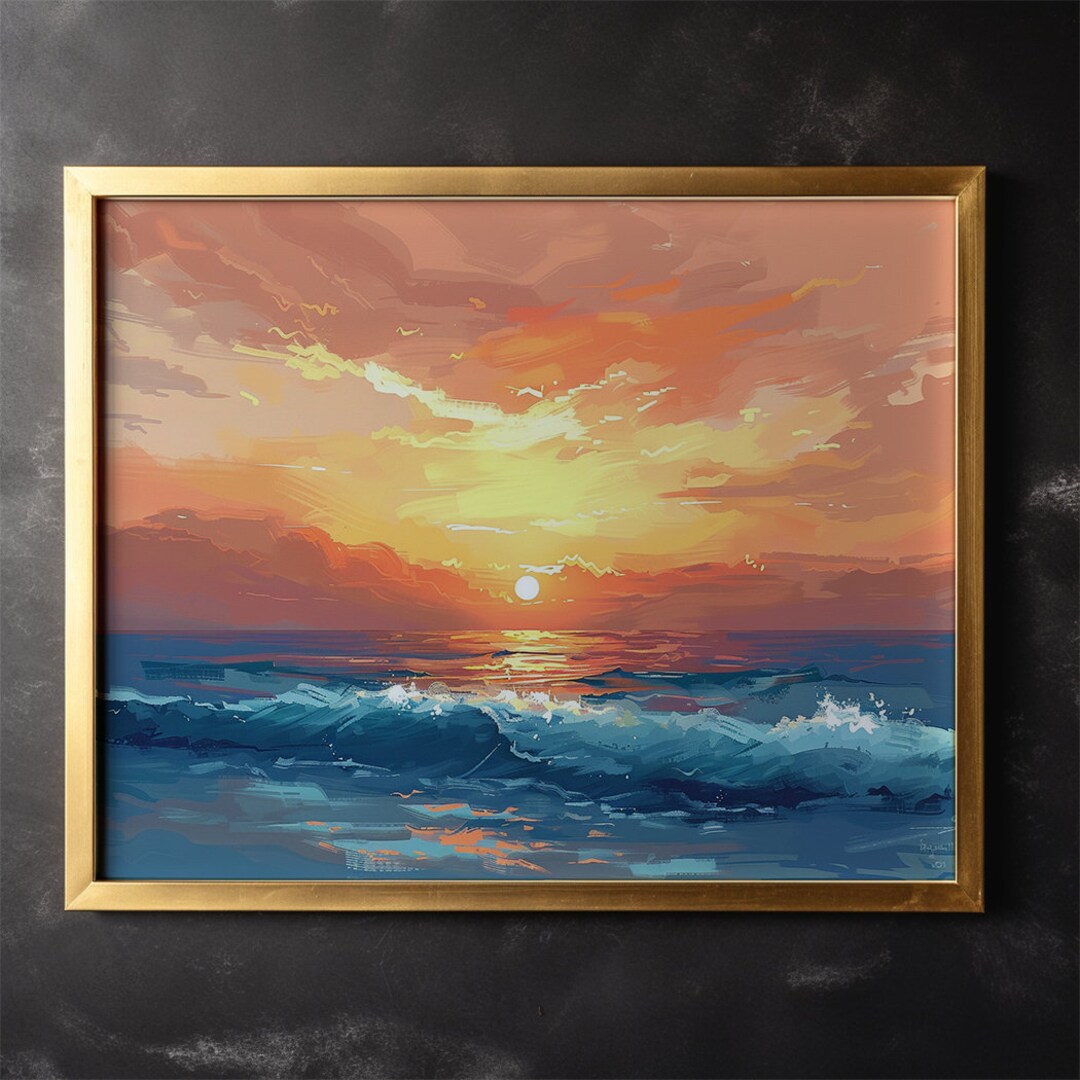 Ocean Sunset Canvas Print: Seascape Wall Art, Peaceful Home Decor - Etsy