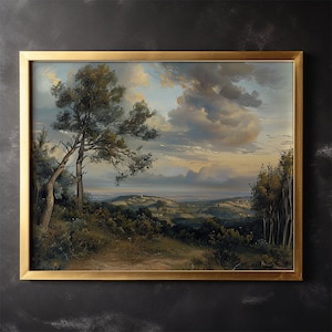 Rural Landscape Canvas Print - Nature Lover Wall Art Decor, Blooming Clouds & Calming Art Gift Idea