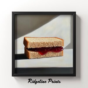 Whimsical PB&J Sandwich Canvas Print: Fun Kitchen Wall Art