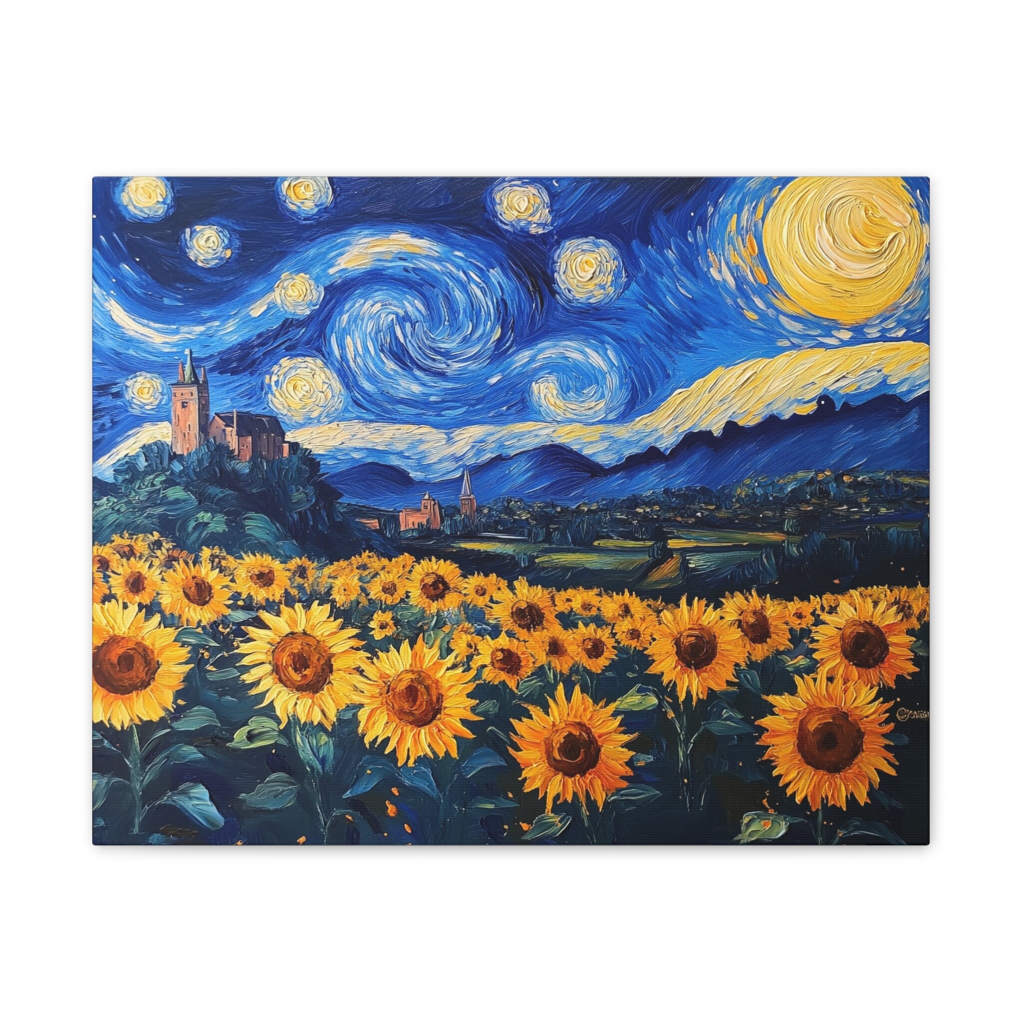 Van Gogh Starry Night Drop Earrings - Glass Dangle Earrings For Women, Art Lover Jewelry Gift