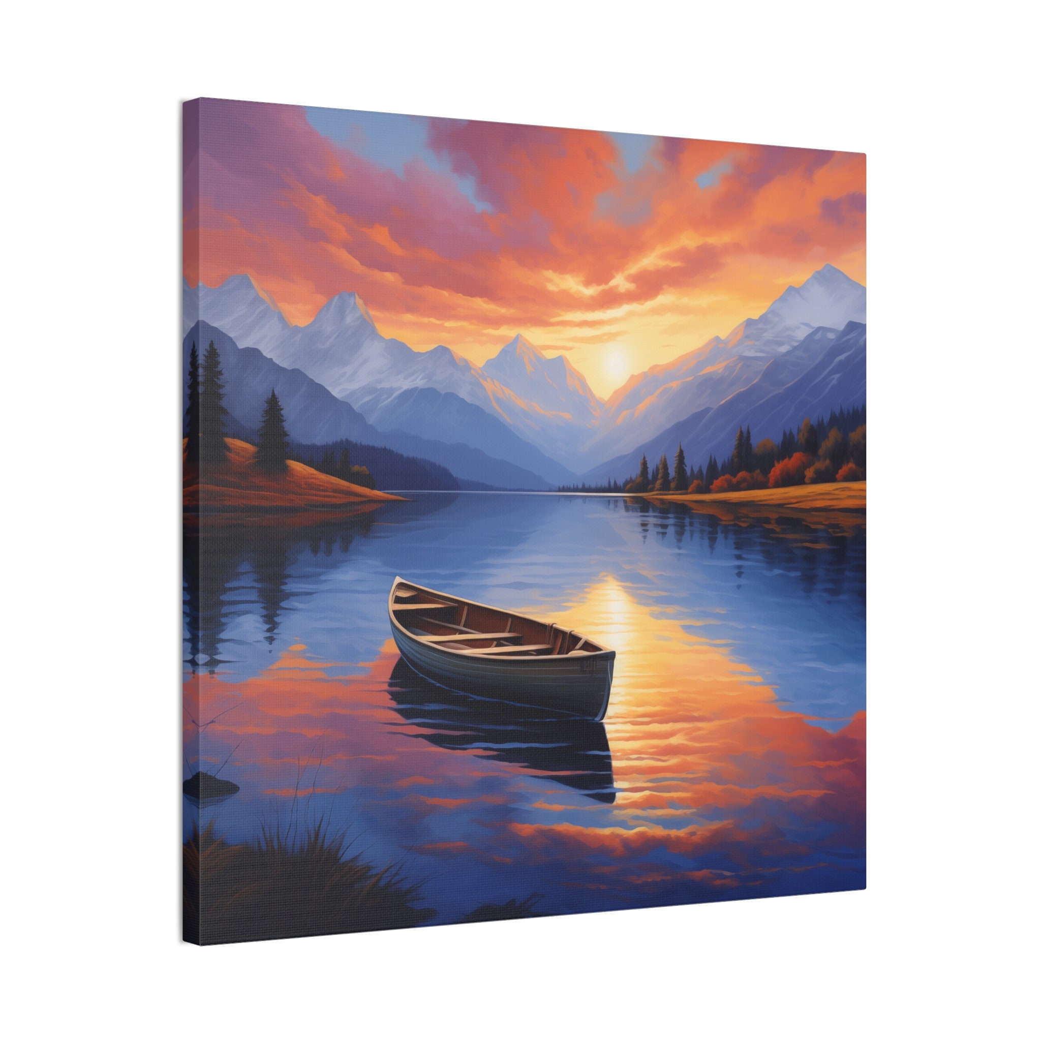 Sunset Nature Painting Landscape Wall Art Sunset Wall Art Nature Art ...