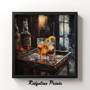 Whiskey Canvas Art, Vintage Home Decor, Bar Wall Art, Gift for Alcohol Lovers, Rustic Kitchen Decoration