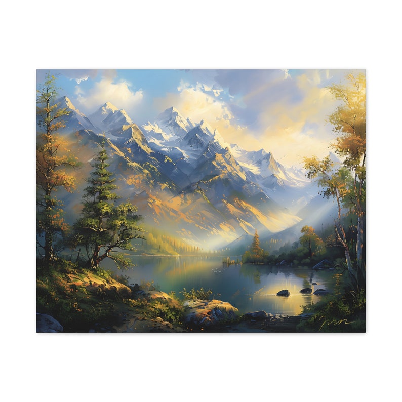 Mountain Sunset Canvas Print: Lake Cabin Wall Decor - Etsy