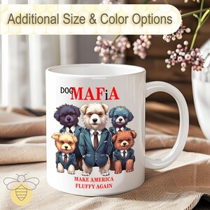 面白い犬好きへのセラミックコーヒーマグギフト - かわいいペットアート - スーツを着たギャングマフィア犬ティーカップ - アメリカを再びふわふわに - 生意気な子犬のプレゼント - お母さん