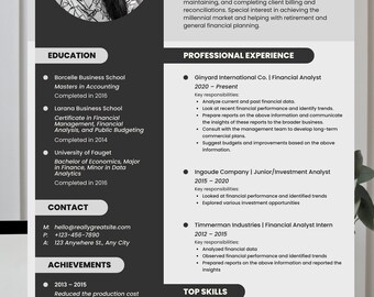 15+Social Media Resume,Professional Style Resume Template with photo, CL Template incluided,Canva Editable, No font needed, Instant Download