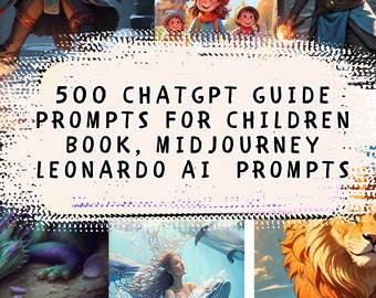 500 ChatGPT Guide Prompts for children book, Midjourney Leonardo AI  Prompts for Children Book Story, Create Ai image from prompt, Bonus add