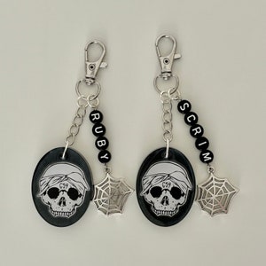 Suicideboys Black G59 Skull Logo Oval Resin Keychain; Ruby, Scrim, Oval Resin Charm, Grey59, Handmade, Limited Edition